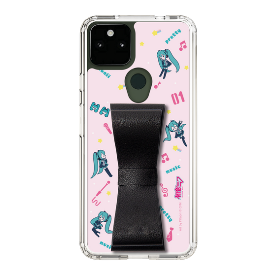 Slim Protection Case - STAND & RING RIBBON Black［ HATSUNE MIKU - Ribbon - Instrumental - Pink ］