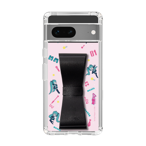 Slim Protection Case - STAND & RING RIBBON Black［ HATSUNE MIKU - Ribbon - Instrumental - Pink ］
