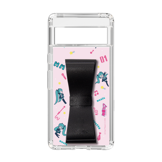 Slim Protection Case - STAND & RING RIBBON Black［ HATSUNE MIKU - Ribbon - Instrumental - Pink ］