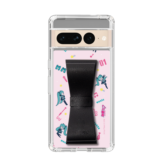 Slim Protection Case - STAND & RING RIBBON Black［ HATSUNE MIKU - Ribbon - Instrumental - Pink ］