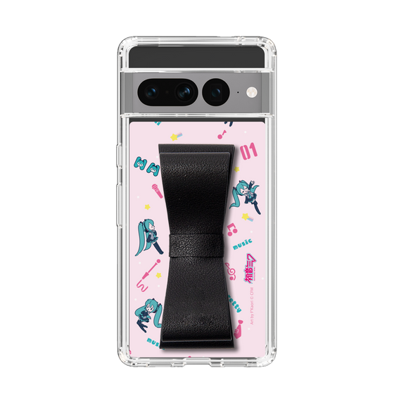 Slim Protection Case - STAND & RING RIBBON Black［ HATSUNE MIKU - Ribbon - Instrumental - Pink ］