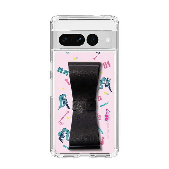 Slim Protection Case - STAND & RING RIBBON Black［ HATSUNE MIKU - Ribbon - Instrumental - Pink ］