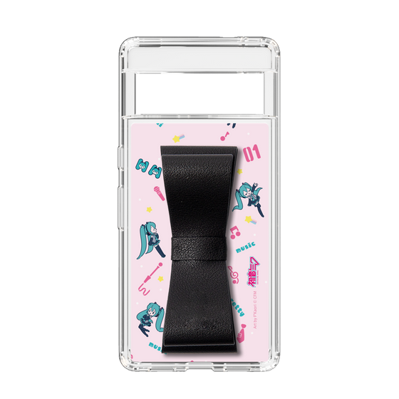 Slim Protection Case - STAND & RING RIBBON Black［ HATSUNE MIKU - Ribbon - Instrumental - Pink ］