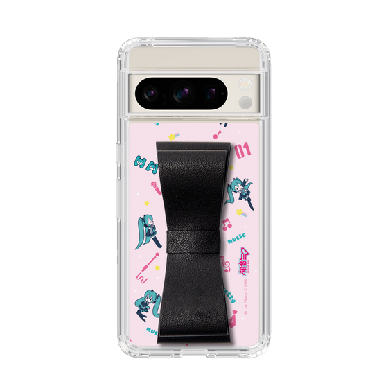 Slim Protection Case - STAND & RING RIBBON Black［ HATSUNE MIKU - Ribbon - Instrumental - Pink ］