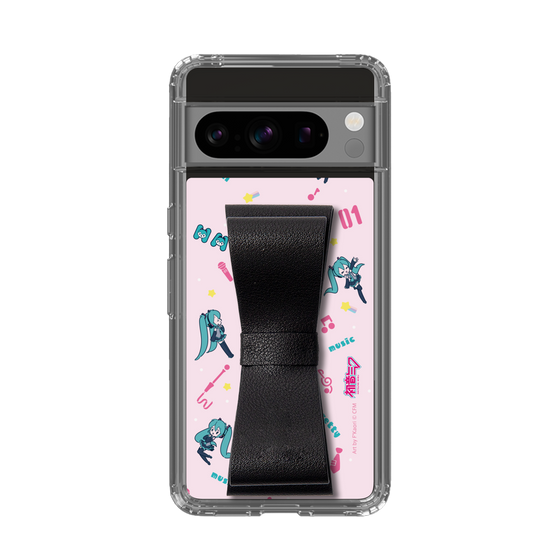 Slim Protection Case - STAND & RING RIBBON Black［ HATSUNE MIKU - Ribbon - Instrumental - Pink ］