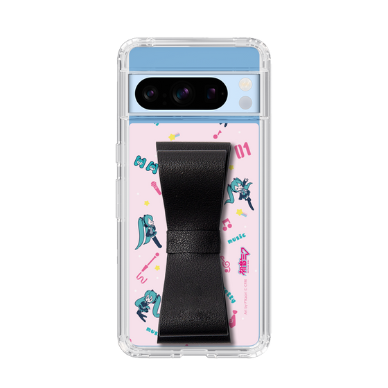 Slim Protection Case - STAND & RING RIBBON Black［ HATSUNE MIKU - Ribbon - Instrumental - Pink ］