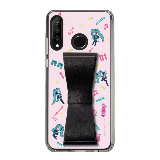 Slim Protection Case - STAND & RING RIBBON Black［ HATSUNE MIKU - Ribbon - Instrumental - Pink ］