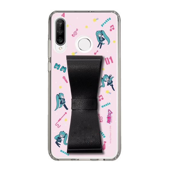 Slim Protection Case - STAND & RING RIBBON Black［ HATSUNE MIKU - Ribbon - Instrumental - Pink ］