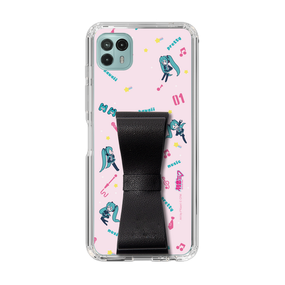 Slim Protection Case - STAND & RING RIBBON Black［ HATSUNE MIKU - Ribbon - Instrumental - Pink ］
