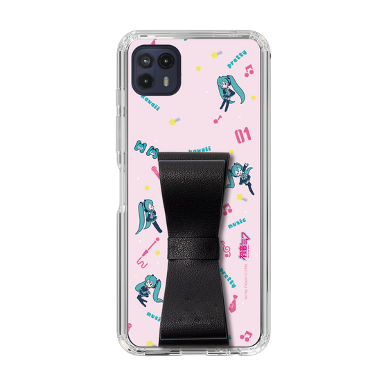 Slim Protection Case - STAND & RING RIBBON Black［ HATSUNE MIKU - Ribbon - Instrumental - Pink ］