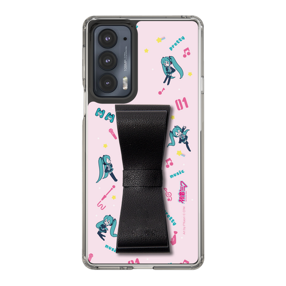 Slim Protection Case - STAND & RING RIBBON Black［ HATSUNE MIKU - Ribbon - Instrumental - Pink ］