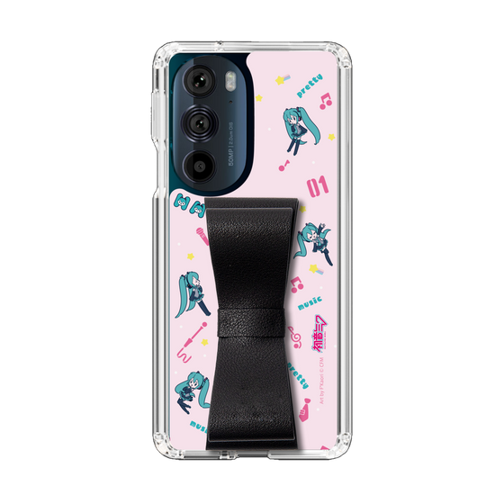 Slim Protection Case - STAND & RING RIBBON Black［ HATSUNE MIKU - Ribbon - Instrumental - Pink ］