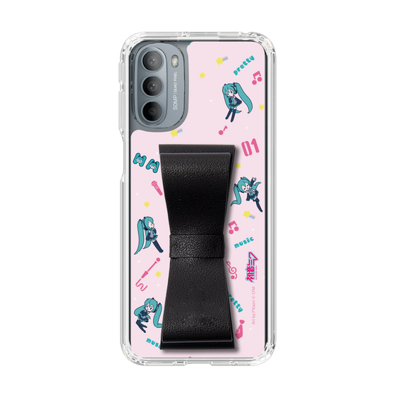 Slim Protection Case - STAND & RING RIBBON Black［ HATSUNE MIKU - Ribbon - Instrumental - Pink ］