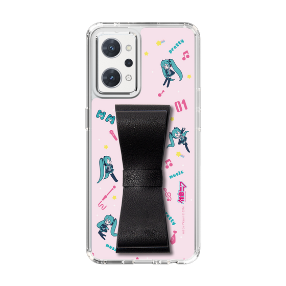 Slim Protection Case - STAND & RING RIBBON Black［ HATSUNE MIKU - Ribbon - Instrumental - Pink ］