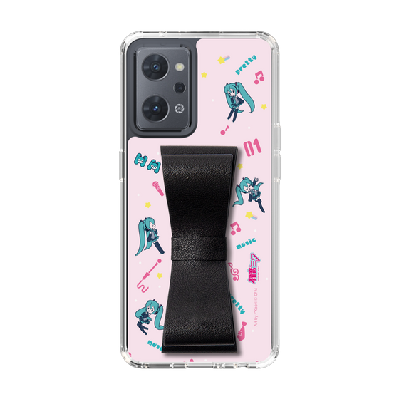 Slim Protection Case - STAND & RING RIBBON Black［ HATSUNE MIKU - Ribbon - Instrumental - Pink ］