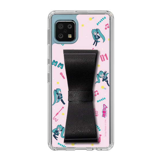 Slim Protection Case - STAND & RING RIBBON Black［ HATSUNE MIKU - Ribbon - Instrumental - Pink ］