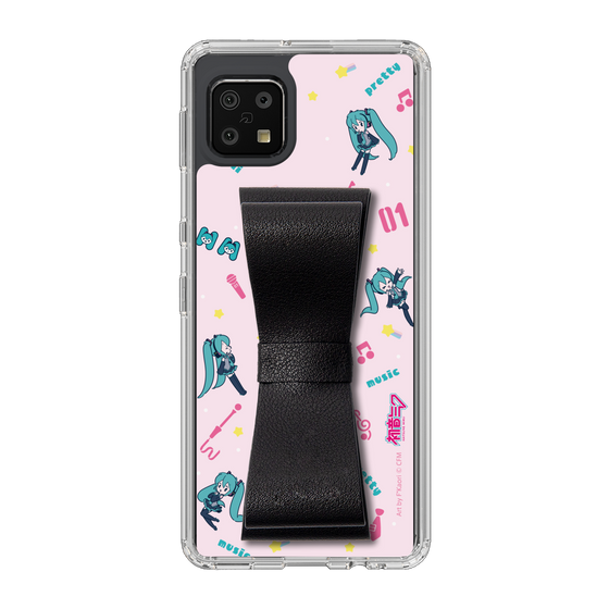 Slim Protection Case - STAND & RING RIBBON Black［ HATSUNE MIKU - Ribbon - Instrumental - Pink ］