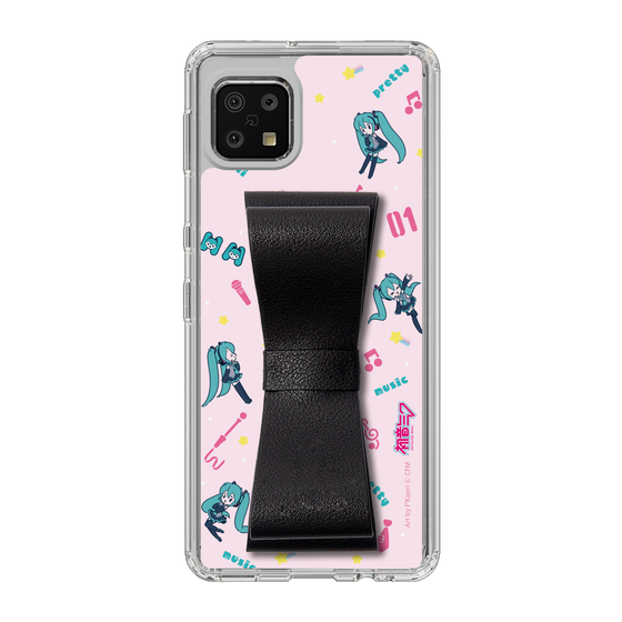 Slim Protection Case - STAND & RING RIBBON Black［ HATSUNE MIKU - Ribbon - Instrumental - Pink ］