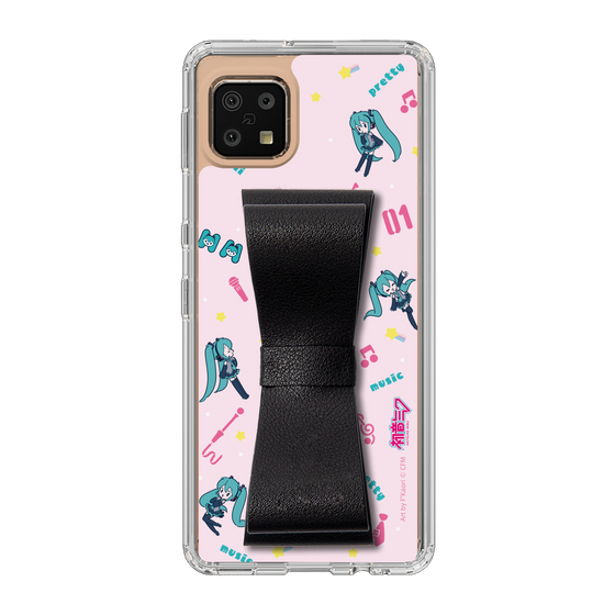 Slim Protection Case - STAND & RING RIBBON Black［ HATSUNE MIKU - Ribbon - Instrumental - Pink ］