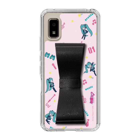 Slim Protection Case - STAND & RING RIBBON Black［ HATSUNE MIKU - Ribbon - Instrumental - Pink ］