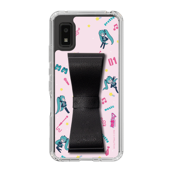 Slim Protection Case - STAND & RING RIBBON Black［ HATSUNE MIKU - Ribbon - Instrumental - Pink ］