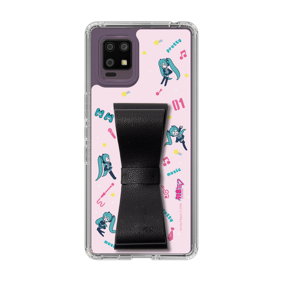 Slim Protection Case - STAND & RING RIBBON Black［ HATSUNE MIKU - Ribbon - Instrumental - Pink ］
