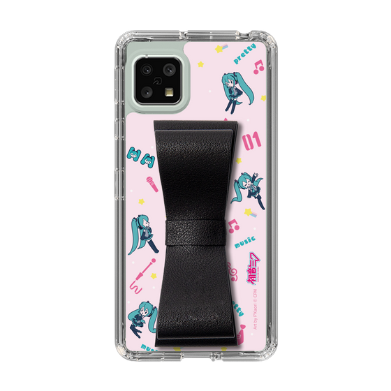 Slim Protection Case - STAND & RING RIBBON Black［ HATSUNE MIKU - Ribbon - Instrumental - Pink ］