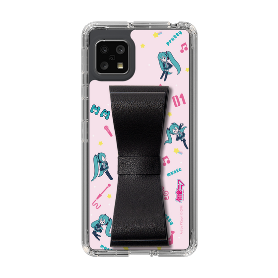 Slim Protection Case - STAND & RING RIBBON Black［ HATSUNE MIKU - Ribbon - Instrumental - Pink ］