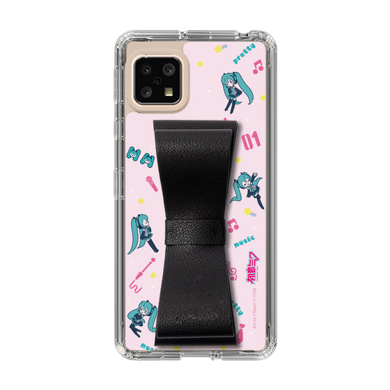 Slim Protection Case - STAND & RING RIBBON Black［ HATSUNE MIKU - Ribbon - Instrumental - Pink ］