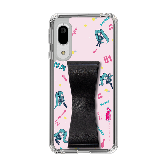 Slim Protection Case - STAND & RING RIBBON Black［ HATSUNE MIKU - Ribbon - Instrumental - Pink ］