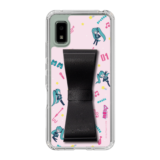 Slim Protection Case - STAND & RING RIBBON Black［ HATSUNE MIKU - Ribbon - Instrumental - Pink ］