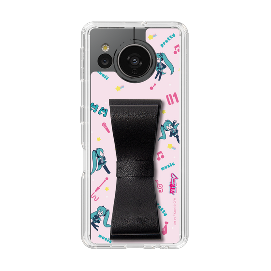 Slim Protection Case - STAND & RING RIBBON Black［ HATSUNE MIKU - Ribbon - Instrumental - Pink ］