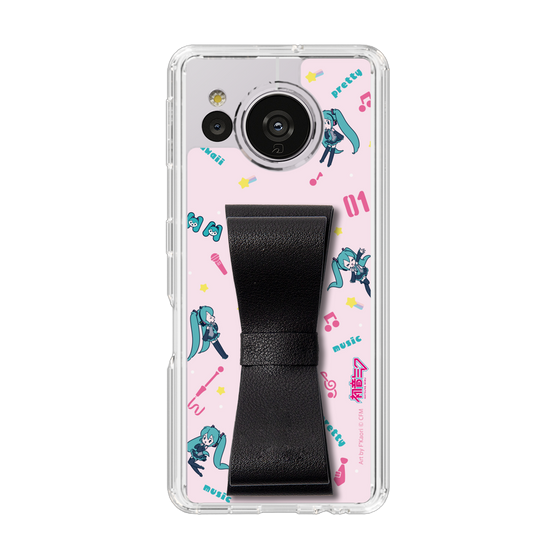 Slim Protection Case - STAND & RING RIBBON Black［ HATSUNE MIKU - Ribbon - Instrumental - Pink ］