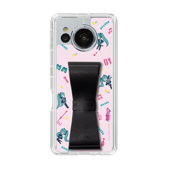 Slim Protection Case - STAND & RING RIBBON Black［ HATSUNE MIKU - Ribbon - Instrumental - Pink ］