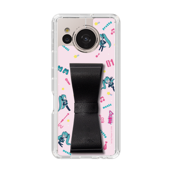 Slim Protection Case - STAND & RING RIBBON Black［ HATSUNE MIKU - Ribbon - Instrumental - Pink ］