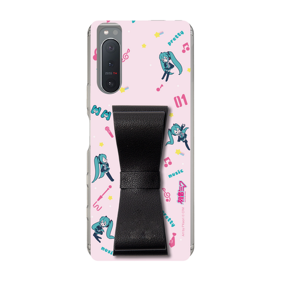 Slim Protection Case - STAND & RING RIBBON Black［ HATSUNE MIKU - Ribbon - Instrumental - Pink ］
