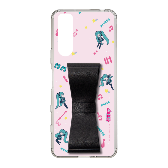 Slim Protection Case - STAND & RING RIBBON Black［ HATSUNE MIKU - Ribbon - Instrumental - Pink ］