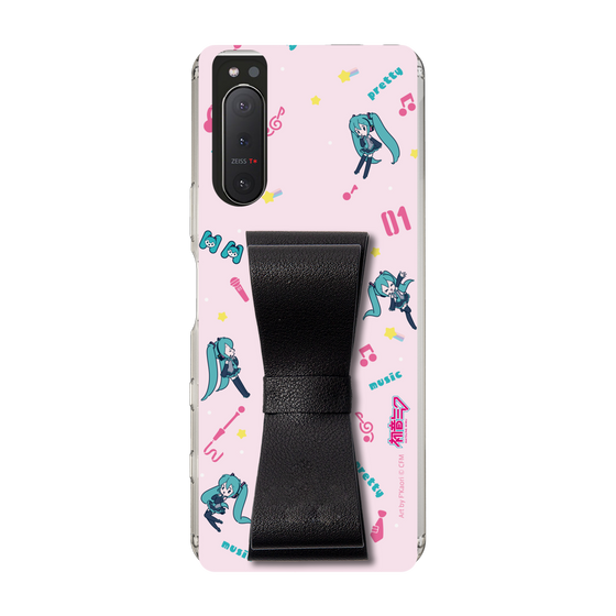 Slim Protection Case - STAND & RING RIBBON Black［ HATSUNE MIKU - Ribbon - Instrumental - Pink ］