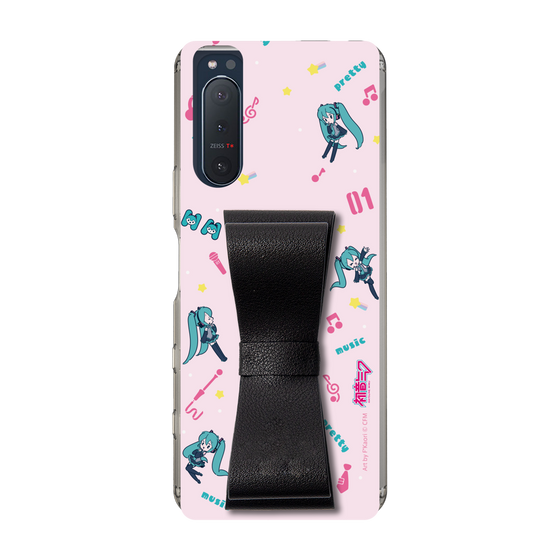 Slim Protection Case - STAND & RING RIBBON Black［ HATSUNE MIKU - Ribbon - Instrumental - Pink ］