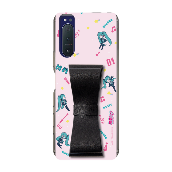 Slim Protection Case - STAND & RING RIBBON Black［ HATSUNE MIKU - Ribbon - Instrumental - Pink ］