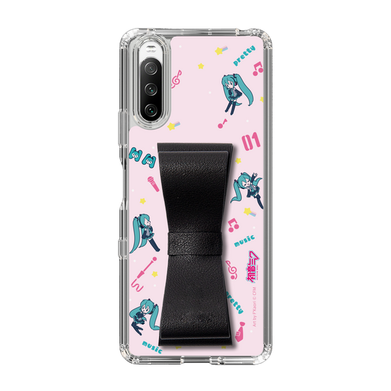 Slim Protection Case - STAND & RING RIBBON Black［ HATSUNE MIKU - Ribbon - Instrumental - Pink ］