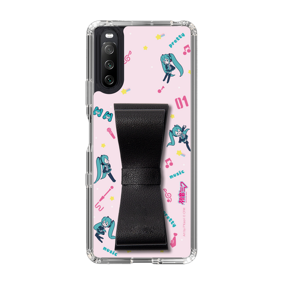 Slim Protection Case - STAND & RING RIBBON Black［ HATSUNE MIKU - Ribbon - Instrumental - Pink ］