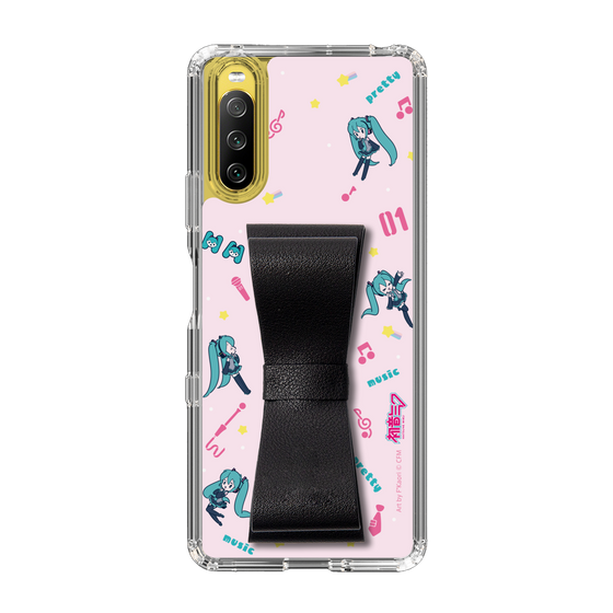 Slim Protection Case - STAND & RING RIBBON Black［ HATSUNE MIKU - Ribbon - Instrumental - Pink ］