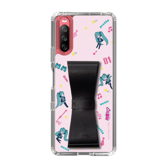 Slim Protection Case - STAND & RING RIBBON Black［ HATSUNE MIKU - Ribbon - Instrumental - Pink ］