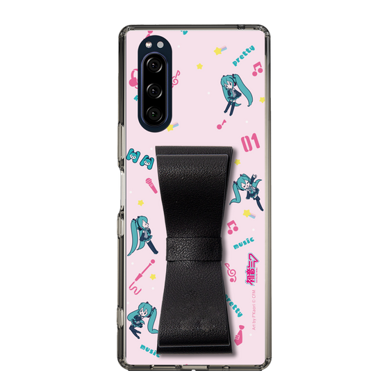 Slim Protection Case - STAND & RING RIBBON Black［ HATSUNE MIKU - Ribbon - Instrumental - Pink ］