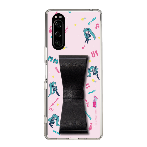 Slim Protection Case - STAND & RING RIBBON Black［ HATSUNE MIKU - Ribbon - Instrumental - Pink ］