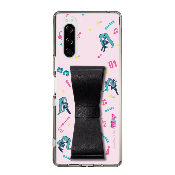 Slim Protection Case - STAND & RING RIBBON Black［ HATSUNE MIKU - Ribbon - Instrumental - Pink ］