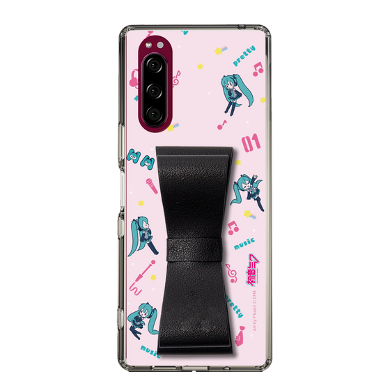 Slim Protection Case - STAND & RING RIBBON Black［ HATSUNE MIKU - Ribbon - Instrumental - Pink ］