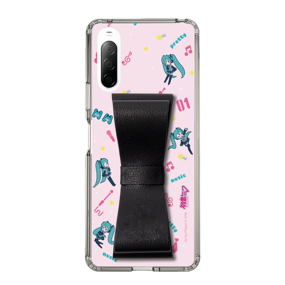 Slim Protection Case - STAND & RING RIBBON Black［ HATSUNE MIKU - Ribbon - Instrumental - Pink ］