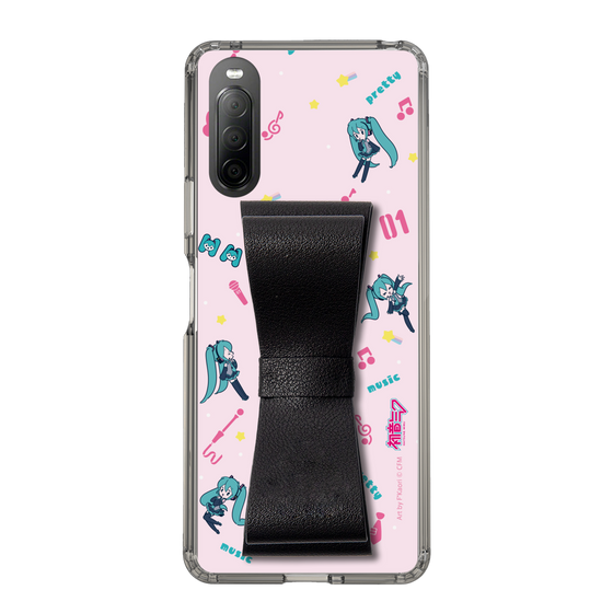 Slim Protection Case - STAND & RING RIBBON Black［ HATSUNE MIKU - Ribbon - Instrumental - Pink ］